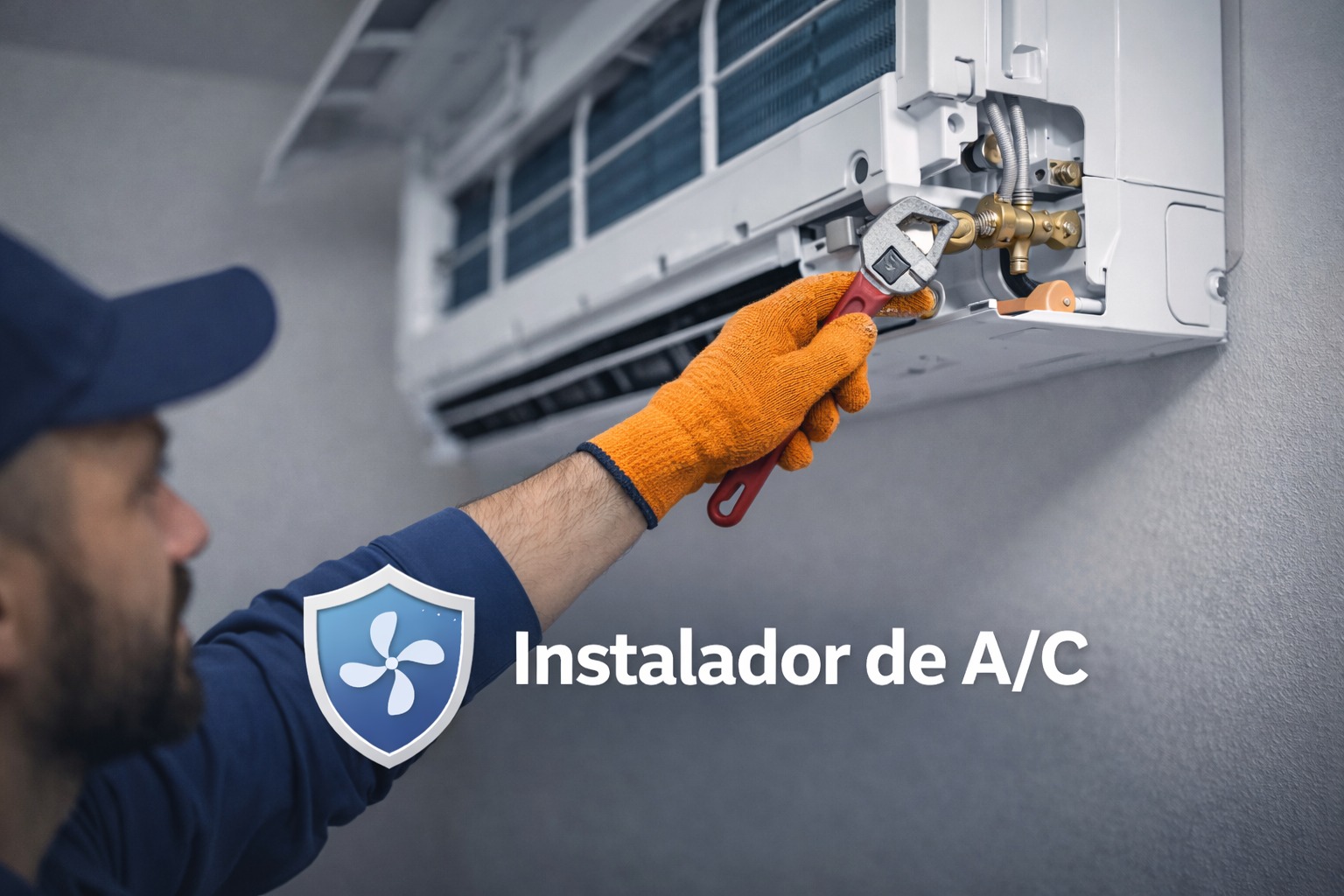 Instalador A/C en acción